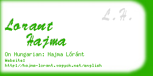lorant hajma business card